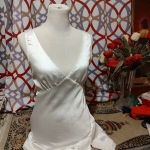 Elegant White Satin Nightgown